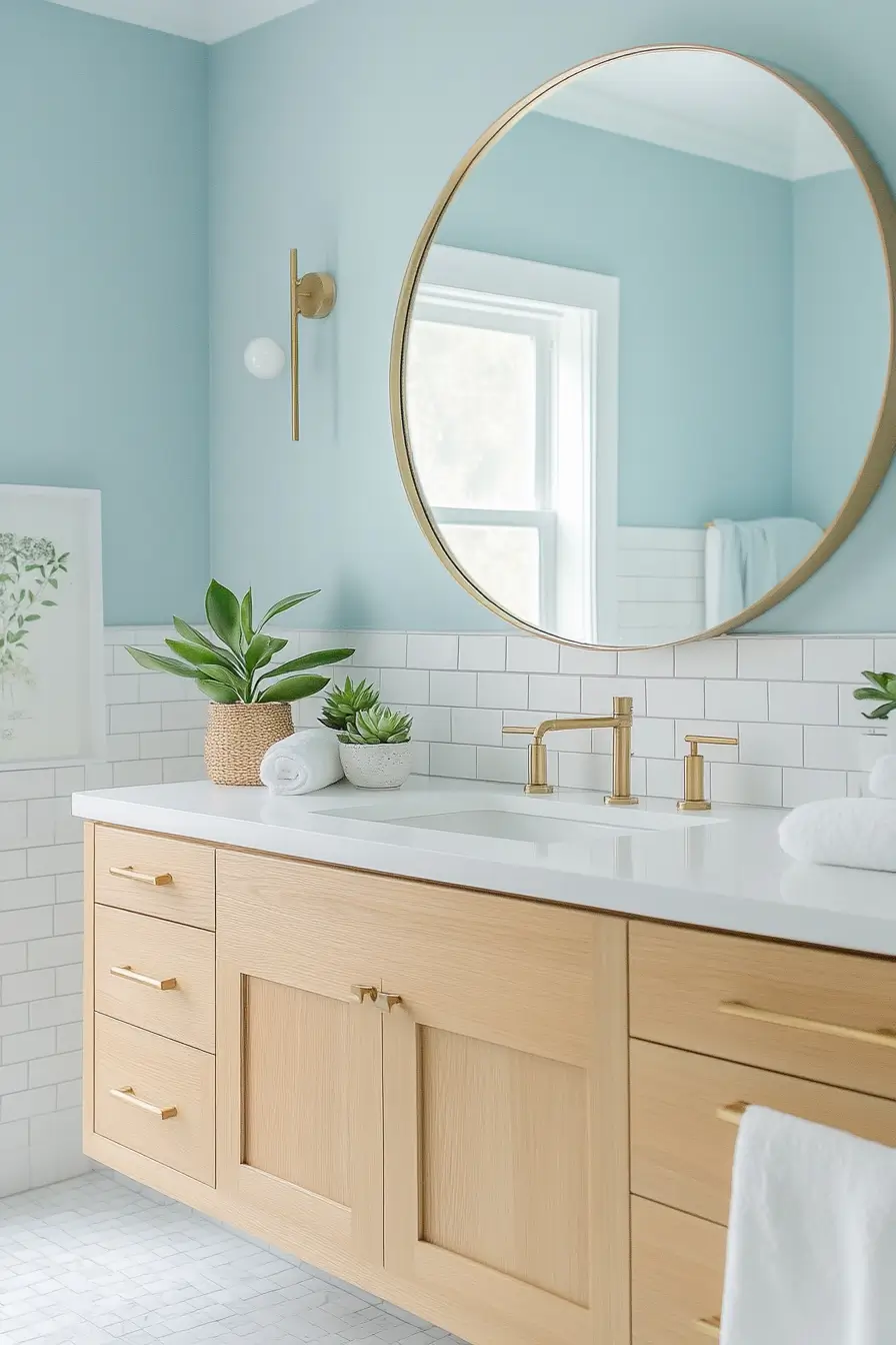 Serene small bathroom color scheme